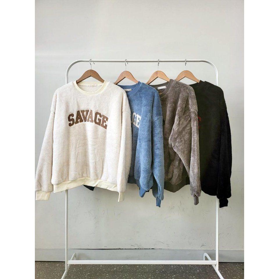 VENUSY．正韓 - 韓國女裝｜ Savage大學T 野蠻字母大學T-細節圖8