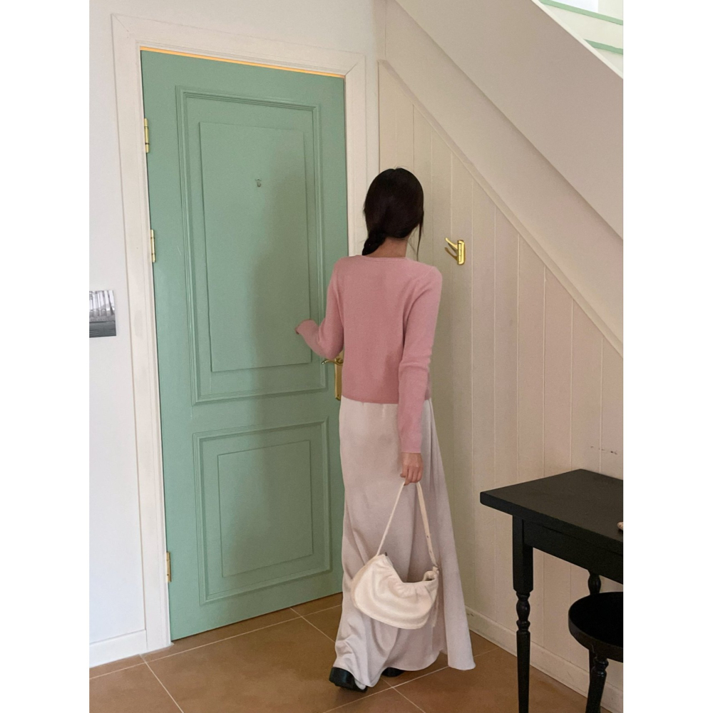 VENUSY．正韓 - 韓國女裝｜春季新品斜角鈕扣上衣 開衫小外套-細節圖6