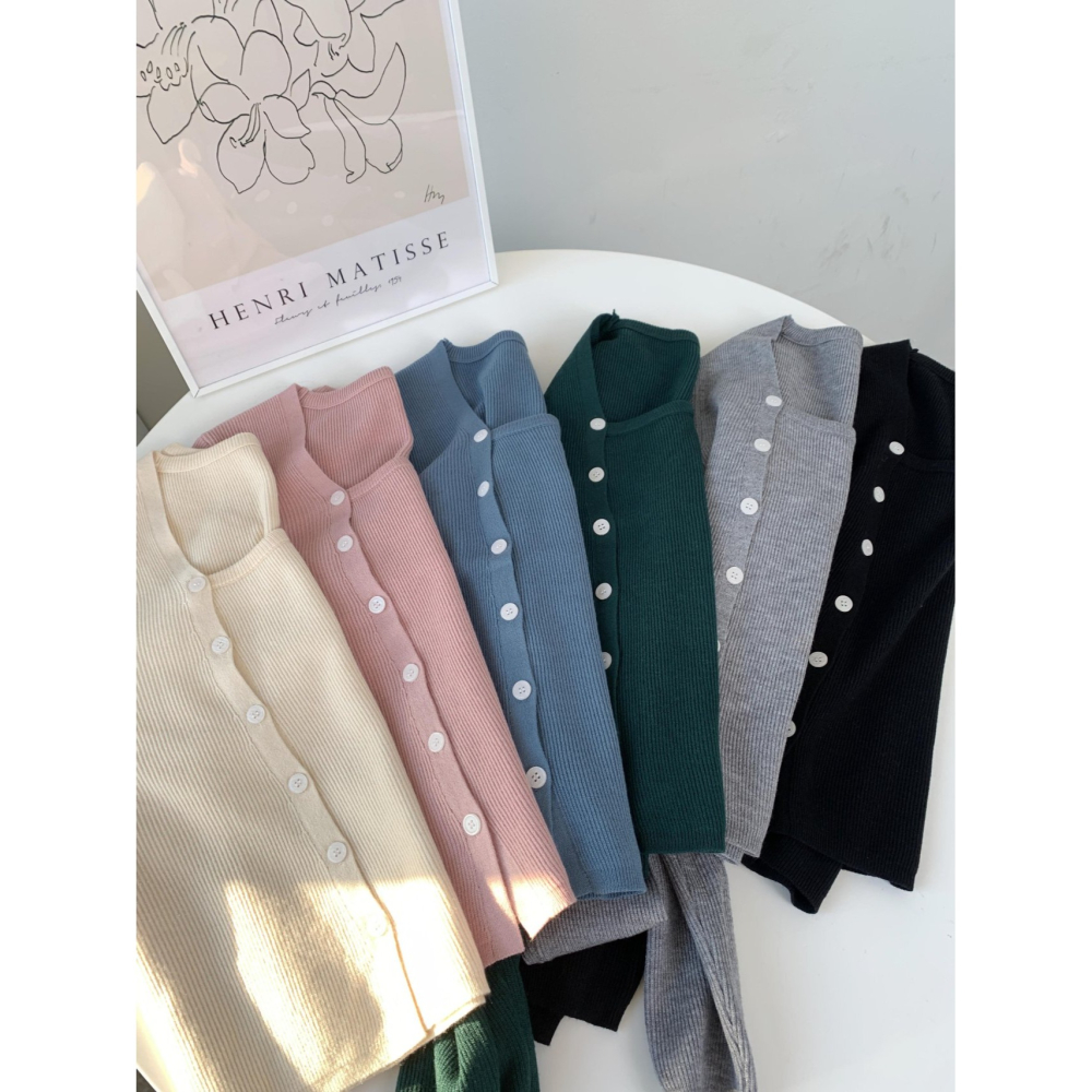 VENUSY．正韓 - 韓國女裝｜春季新品斜角鈕扣上衣 開衫小外套-細節圖9