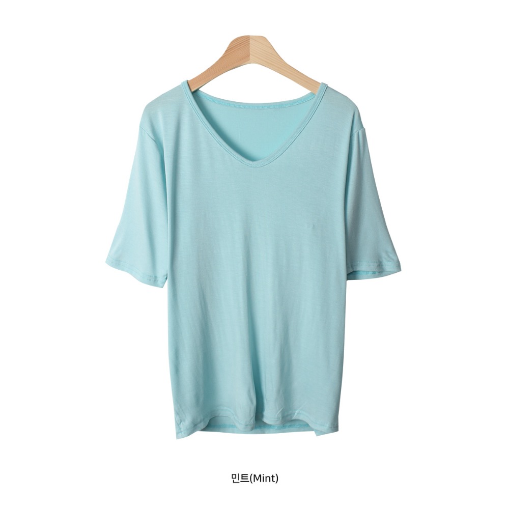 VENUSY｜ 韓國女裝｜V領休閒T恤 韓國T恤-規格圖10