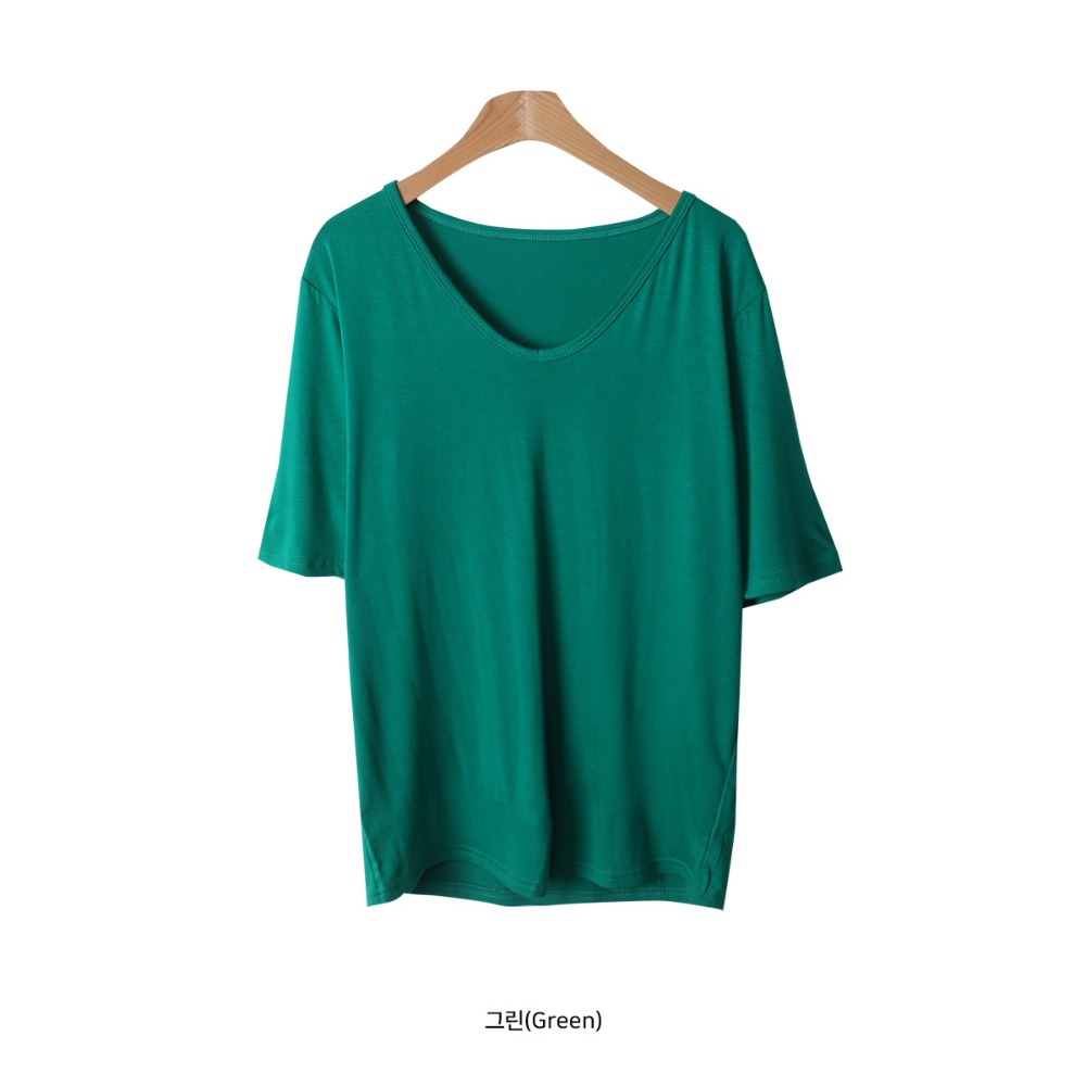 VENUSY｜ 韓國女裝｜V領休閒T恤 韓國T恤-規格圖10