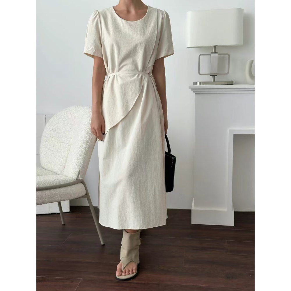 VENUSY｜ 韓國女裝｜overfit慵懶設計款長洋裝 韓國洋裝-細節圖3