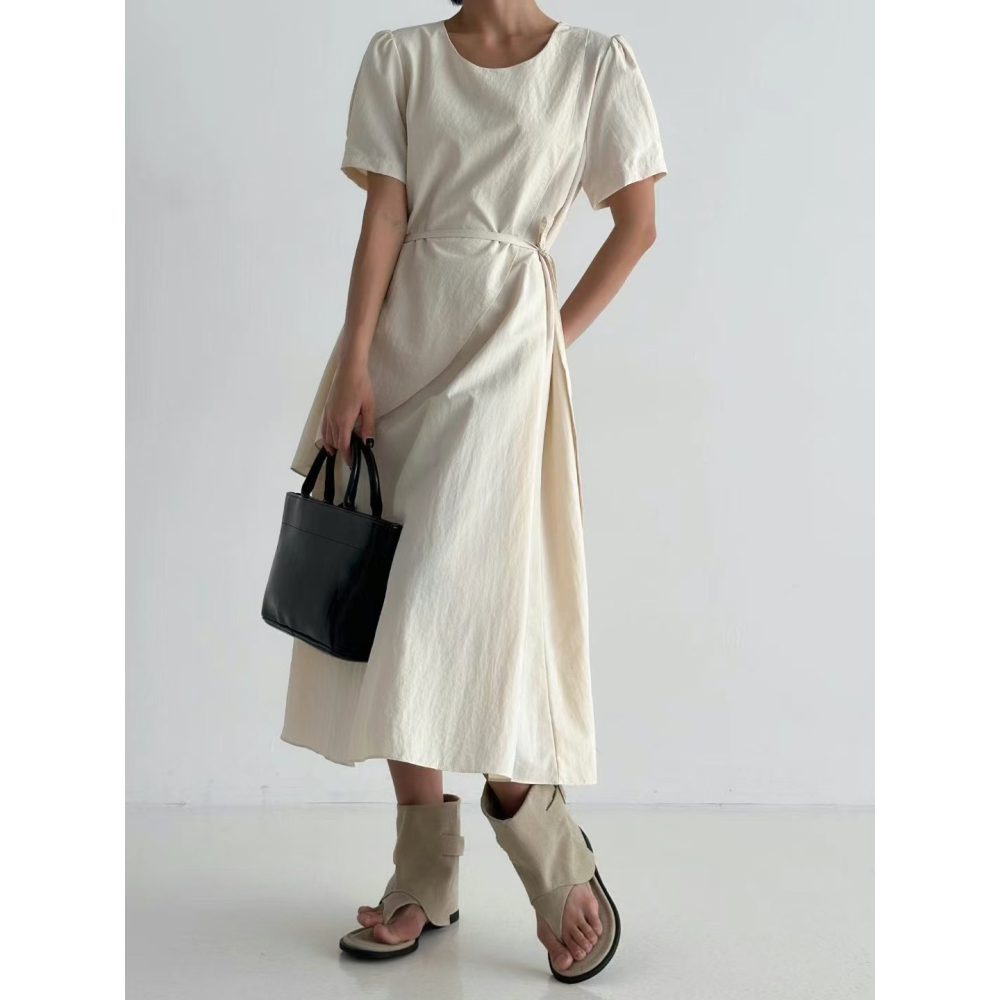 VENUSY｜ 韓國女裝｜overfit慵懶設計款長洋裝 韓國洋裝-細節圖5