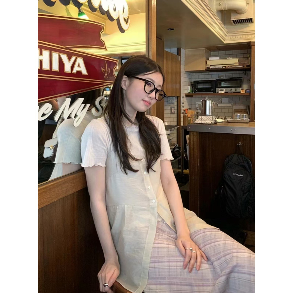 VENUSY｜ 韓國女裝｜天絲透光無袖襯衫 韓國襯衫-細節圖3