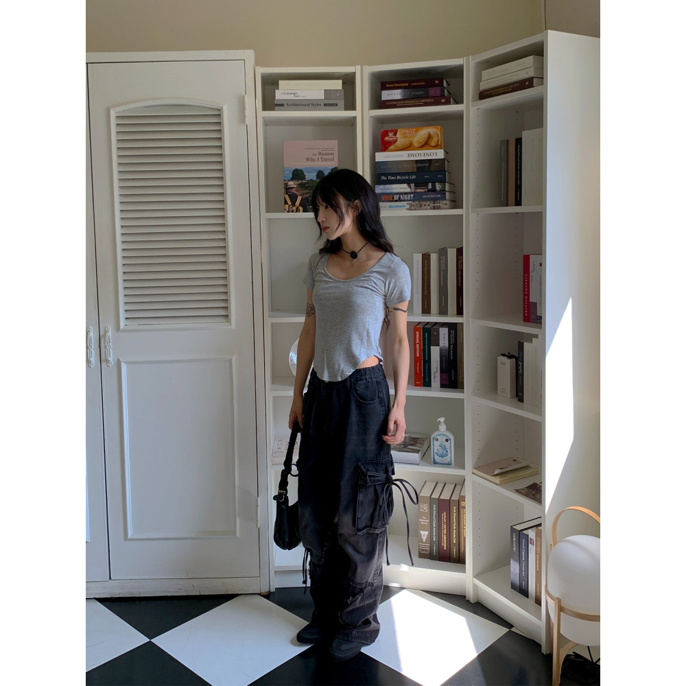 VENUSY｜ 韓國女裝｜U領顯瘦貼身T恤 韓國T恤-細節圖8