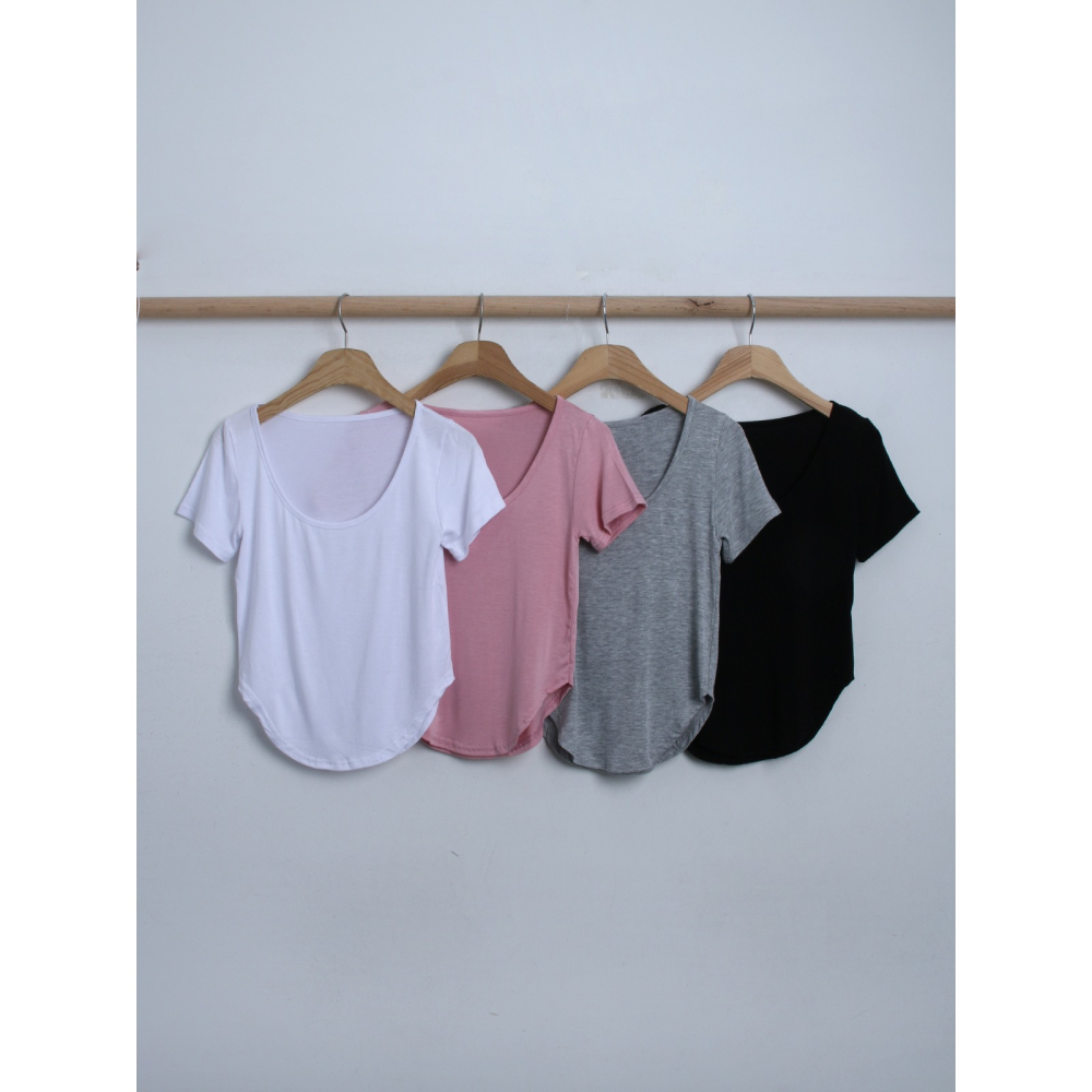 VENUSY｜ 韓國女裝｜U領顯瘦貼身T恤 韓國T恤-細節圖10