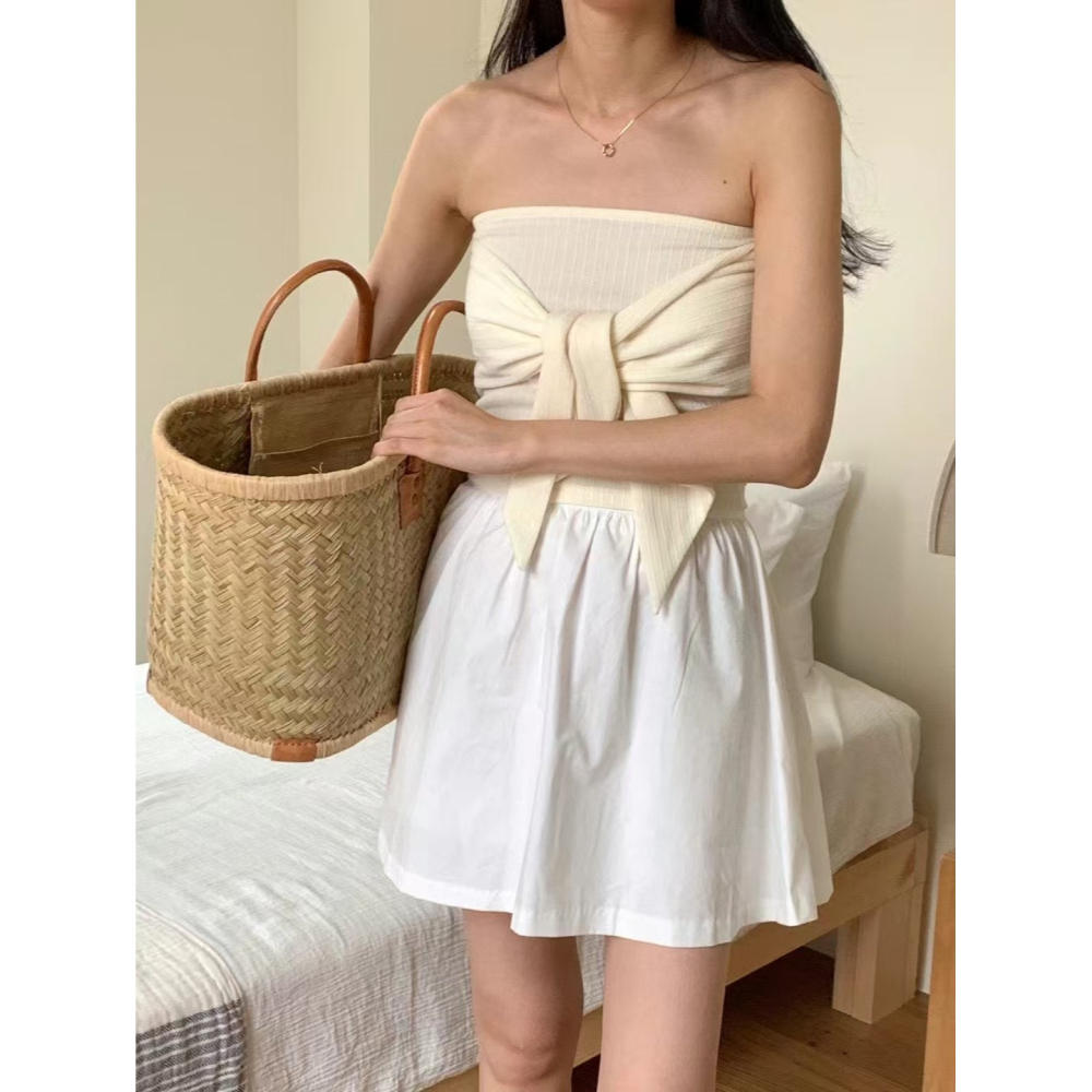 VENUSY｜ 韓國女裝｜緞帶平口無袖背心-細節圖4