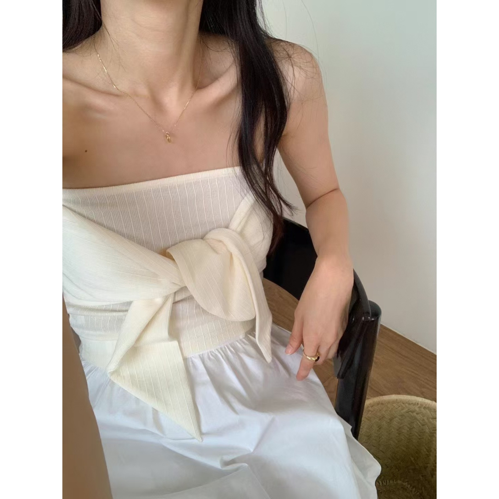 VENUSY｜ 韓國女裝｜緞帶平口無袖背心-細節圖5