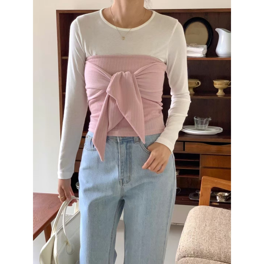 VENUSY｜ 韓國女裝｜緞帶平口無袖背心-細節圖7