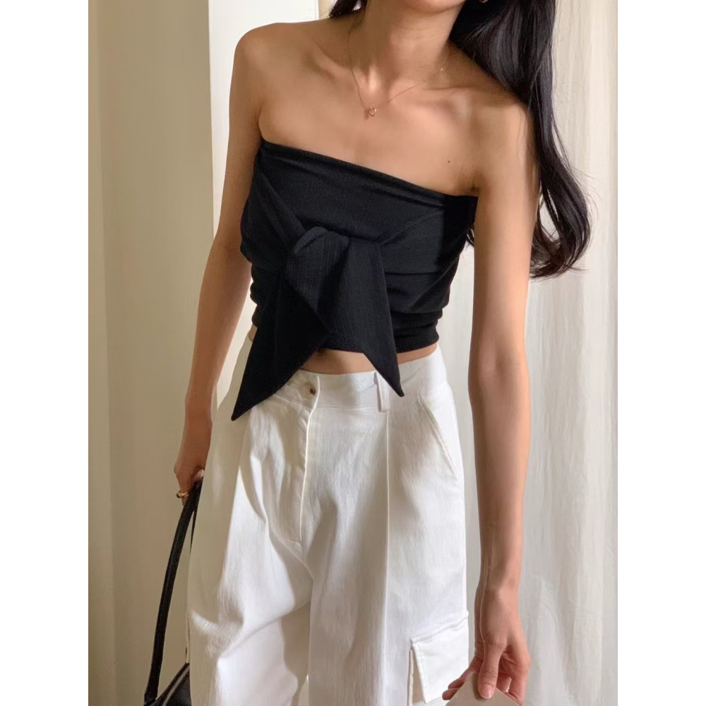 VENUSY｜ 韓國女裝｜緞帶平口無袖背心-細節圖10