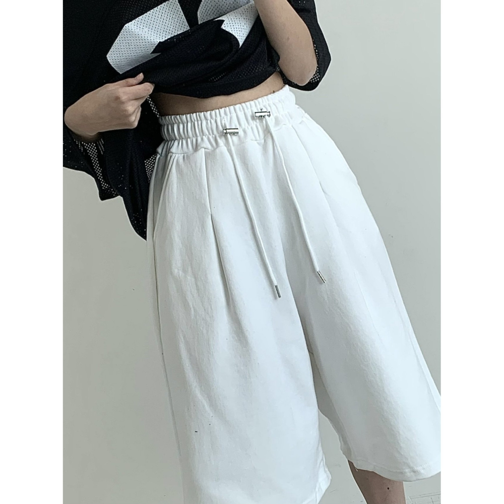 VENUSY｜ 韓國女裝｜純棉嘻哈7分運動寬褲-細節圖4