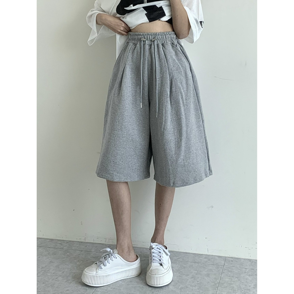 VENUSY｜ 韓國女裝｜純棉嘻哈7分運動寬褲-細節圖5