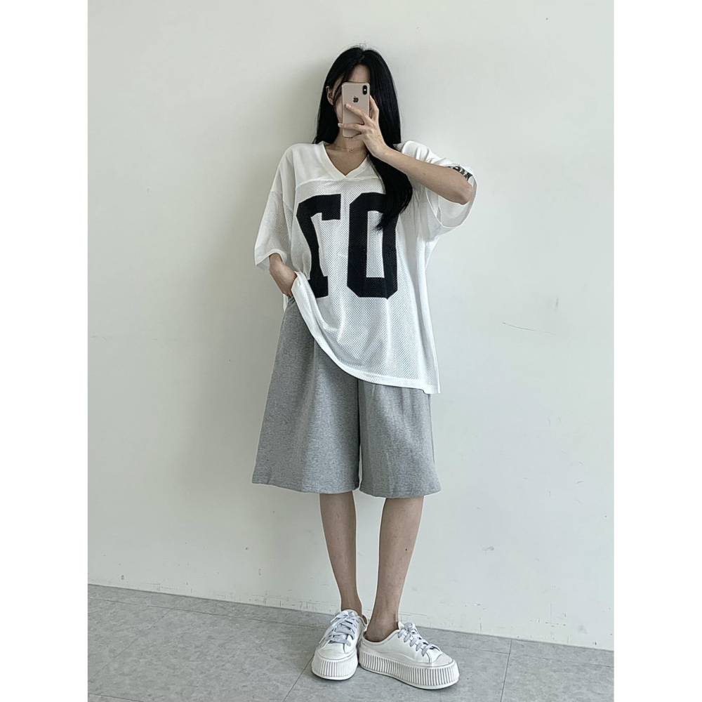 VENUSY｜ 韓國女裝｜純棉嘻哈7分運動寬褲-細節圖8