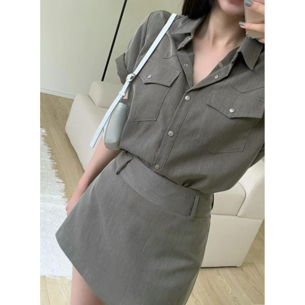 VENUSY｜ 韓國女裝｜雙口袋寬鬆襯衫 韓國襯衫-細節圖3