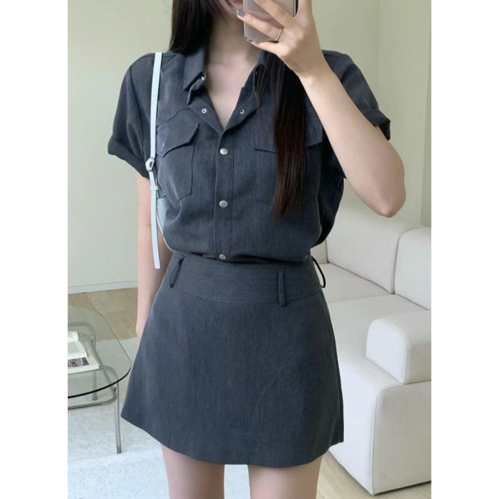 VENUSY｜ 韓國女裝｜雙口袋寬鬆襯衫 韓國襯衫-細節圖4