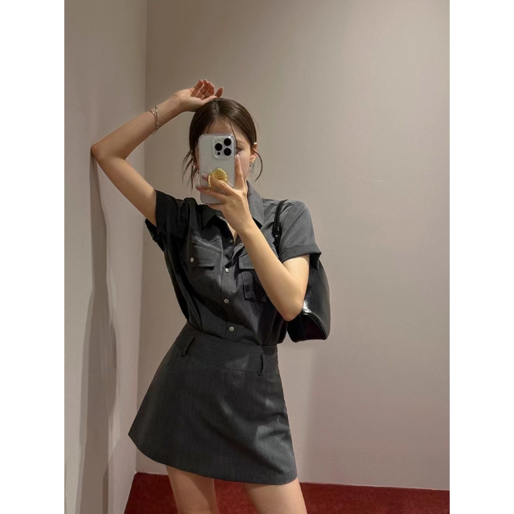 VENUSY｜ 韓國女裝｜雙口袋寬鬆襯衫 韓國襯衫-細節圖6