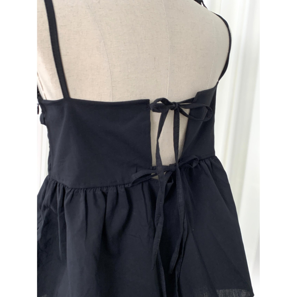 VENUSY｜ 韓國女裝｜純棉緞帶蝴蝶結背心 沙灘度假裝-細節圖11