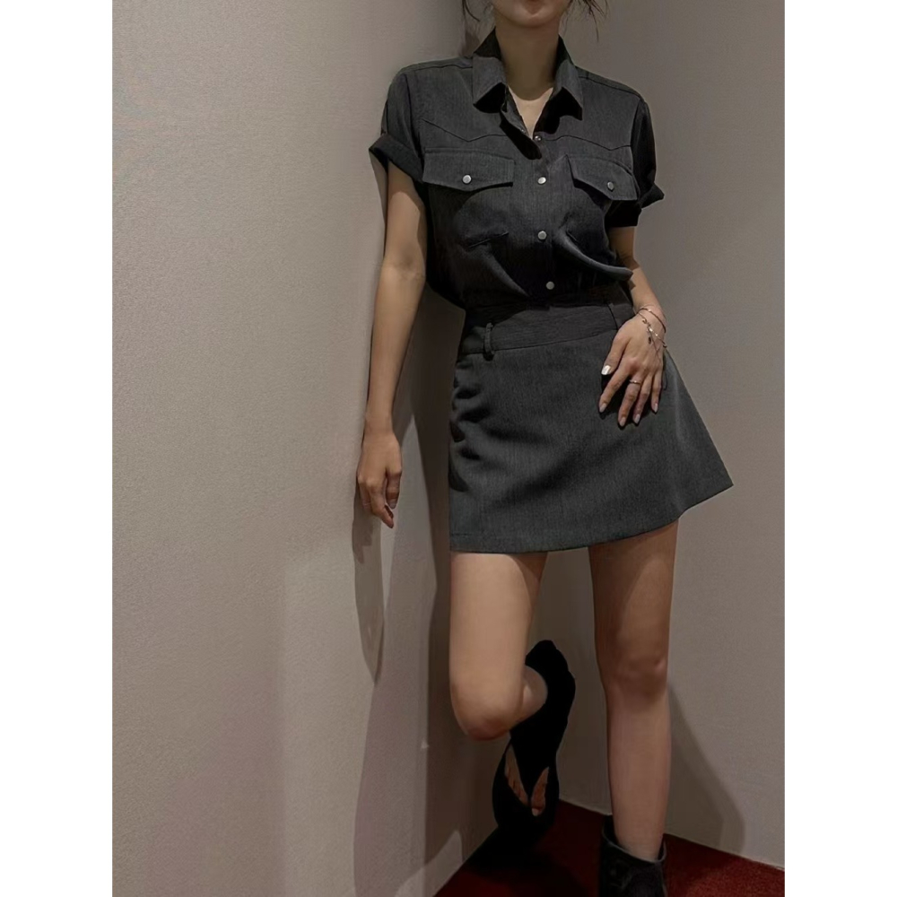 VENUSY｜ 韓國女裝｜顯瘦A字短裙 迷你裙-細節圖5