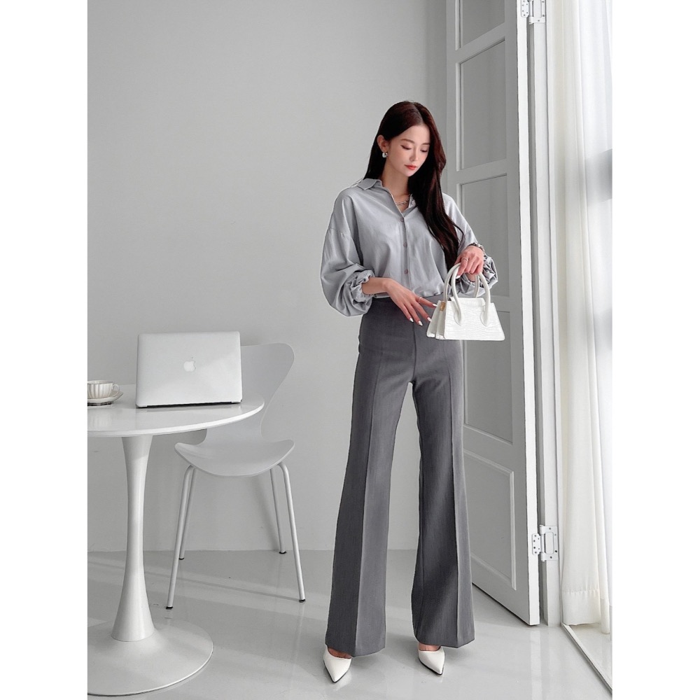 ［現貨］VENUSY｜ 韓國女裝｜微喇叭修身西裝褲-細節圖5