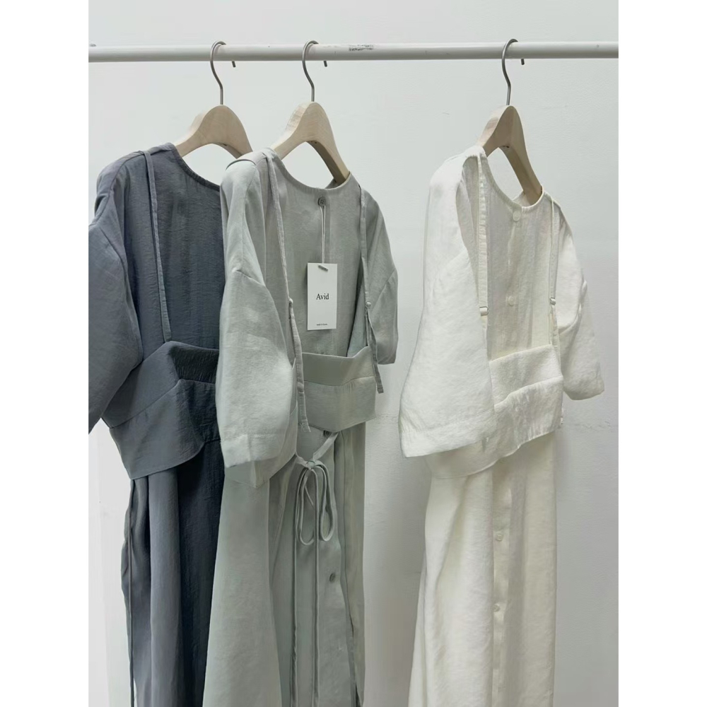 VENUSY｜ 韓國女裝｜霧霾繫帶短背心 分層抹胸 疊搭-細節圖7