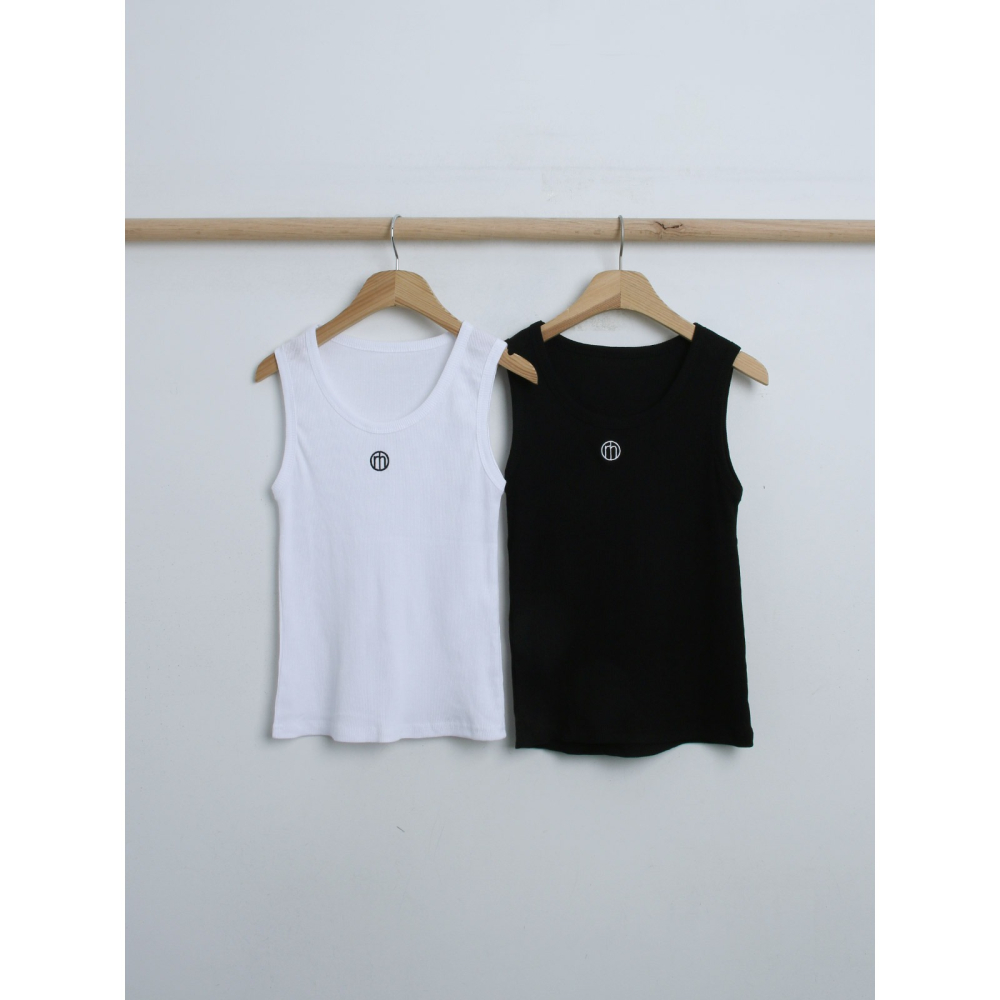 VENUSY｜ 韓國女裝｜純棉刺繡羅紋背心-細節圖10