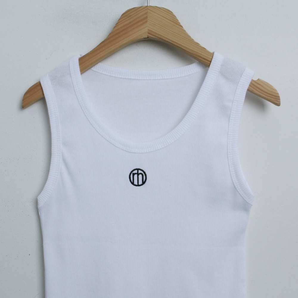 VENUSY｜ 韓國女裝｜純棉刺繡羅紋背心-細節圖11