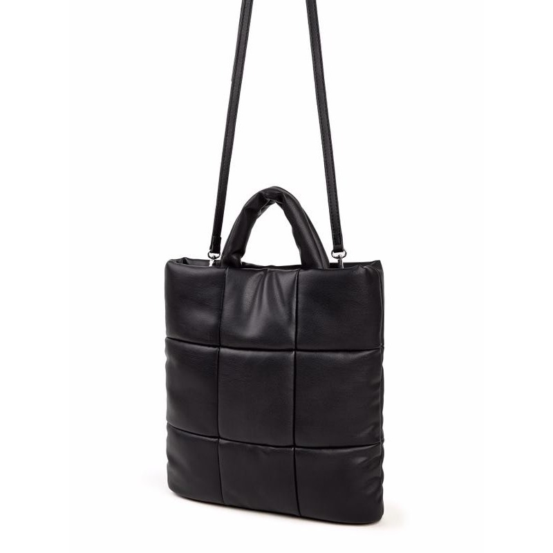 VENUSY｜ 韓國女裝｜方形絎縫手提包 正方格斜背包-細節圖3