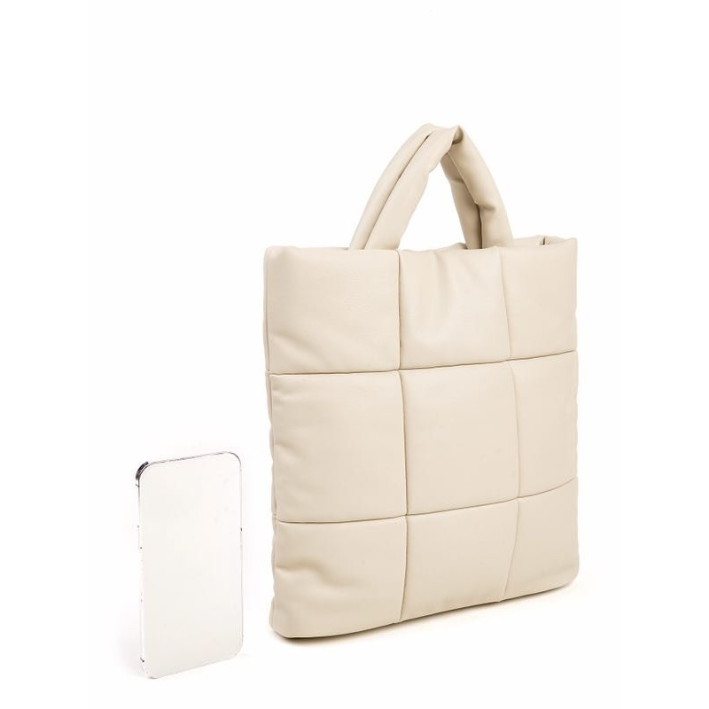 VENUSY｜ 韓國女裝｜方形絎縫手提包 正方格斜背包-細節圖7