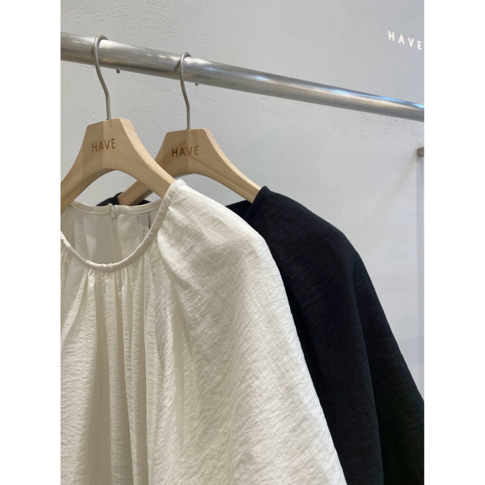 VENUSY｜ 韓國女裝｜亞麻尼龍南瓜袖洋裝 韓國洋裝-細節圖9