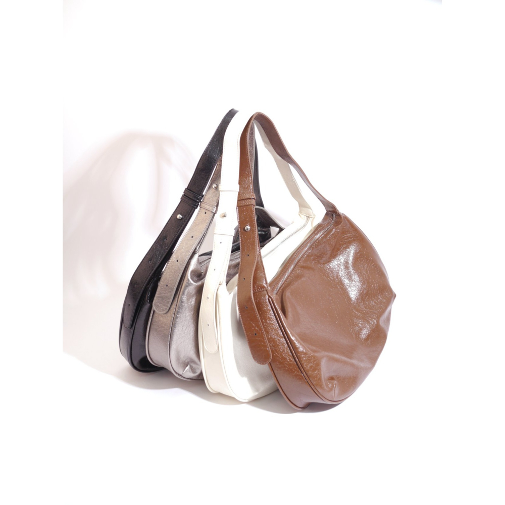 VENUSY｜ 韓國女裝｜半月側背大包 半月形肩背包 單肩包-細節圖9