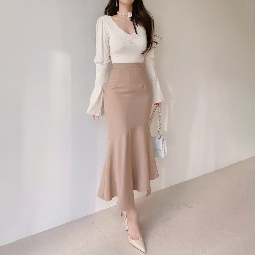 VENUSY｜ 韓國女裝｜性感抽褶泡泡袖上衣-細節圖2