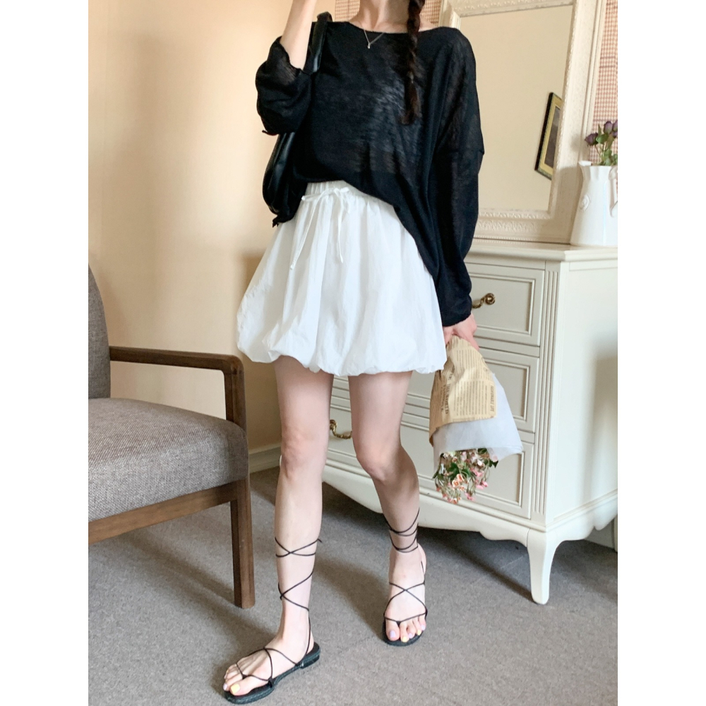 VENUSY｜ 韓國女裝｜寬鬆透視長袖T恤 韓國T恤 疊穿內搭-細節圖9