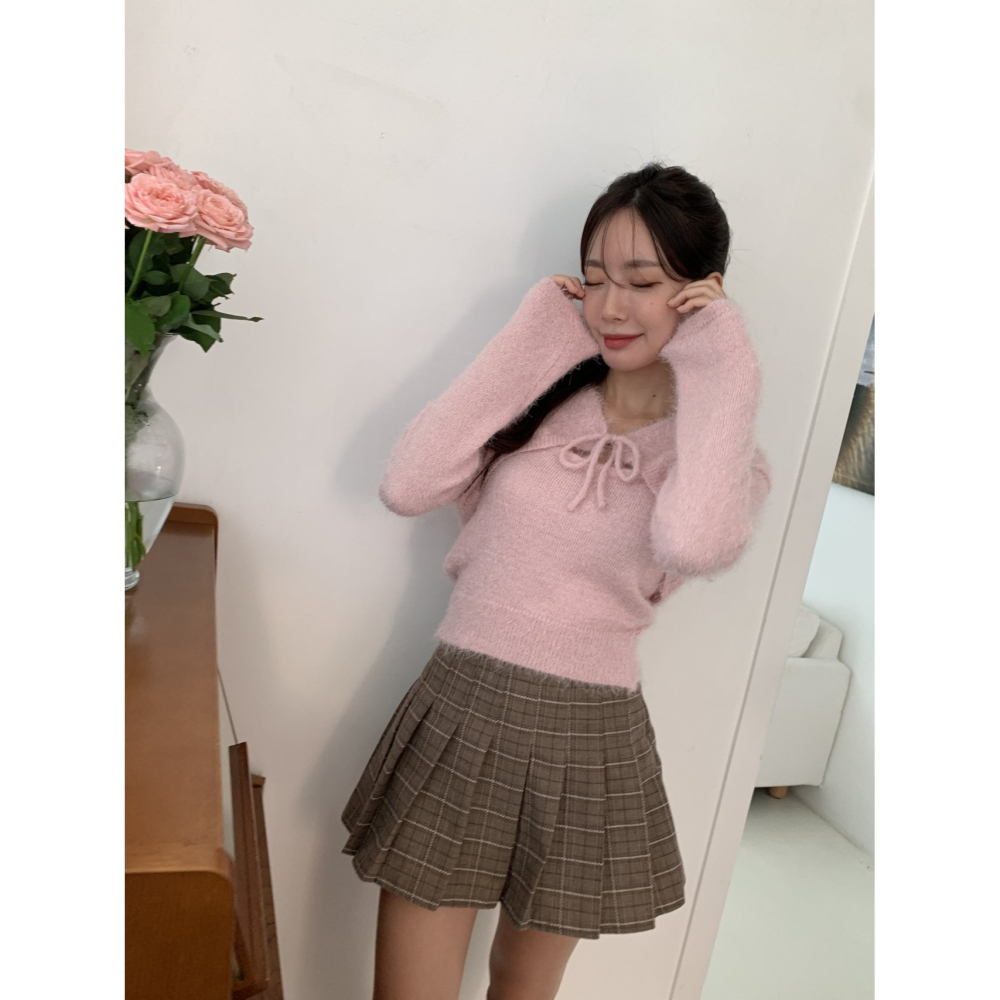 VENUSY｜ 6色☻韓國女裝｜針織綁繩小外套-細節圖5