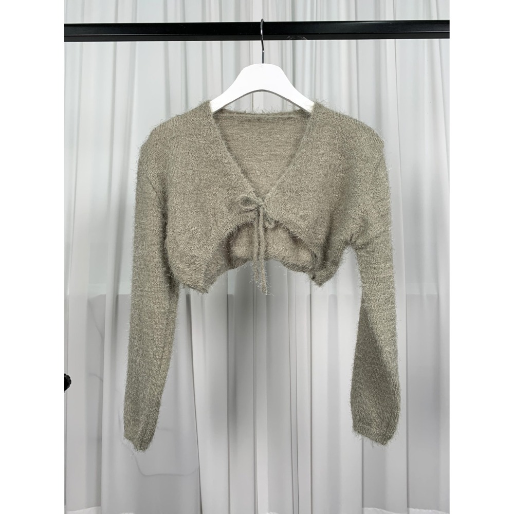 VENUSY｜ 6色☻韓國女裝｜針織綁繩小外套-規格圖8