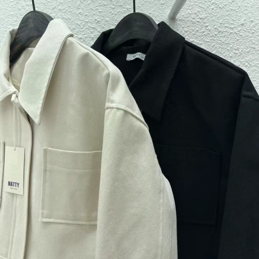 VENUSY｜ 簡單俐落☻ 韓國女裝｜純棉雙口袋短版夾克 俐落短版外套-細節圖5