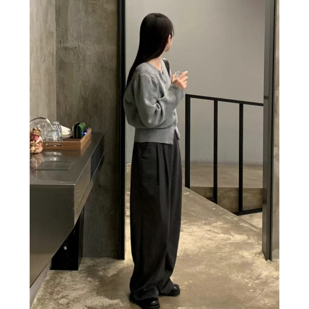 VENUSY｜ 羊毛高質感✓ 韓國女裝｜羊毛純色小外套 保暖開襟衫-細節圖2