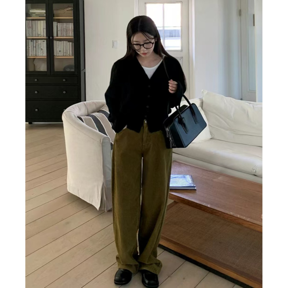 VENUSY｜ 羊毛高質感✓ 韓國女裝｜羊毛純色小外套 保暖開襟衫-細節圖5