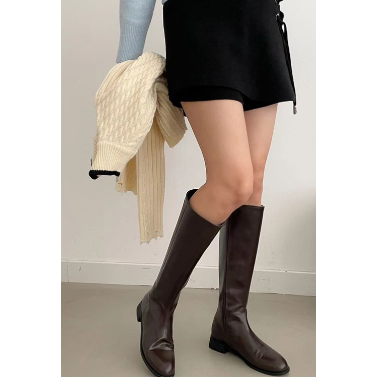 VENUSY｜ 秋冬火爆新品☻ 韓國女裝｜高筒中跟長靴 顯瘦 藏小腿肚-細節圖3