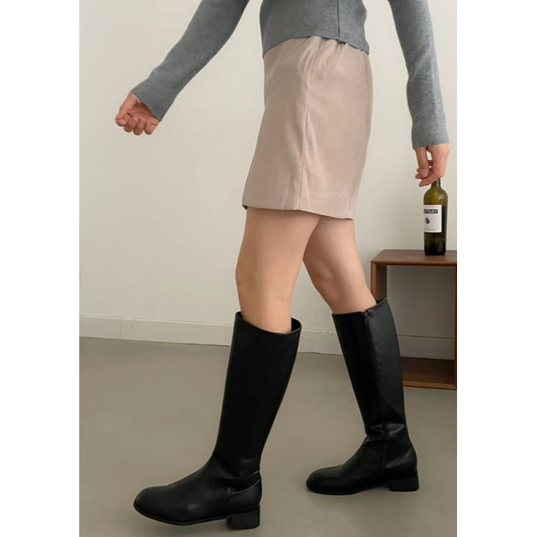 VENUSY｜ 秋冬火爆新品☻ 韓國女裝｜高筒中跟長靴 顯瘦 藏小腿肚-細節圖5