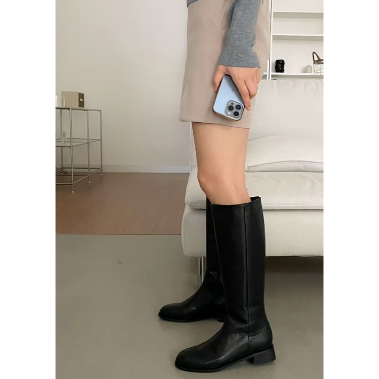 VENUSY｜ 秋冬火爆新品☻ 韓國女裝｜高筒中跟長靴 顯瘦 藏小腿肚-細節圖6