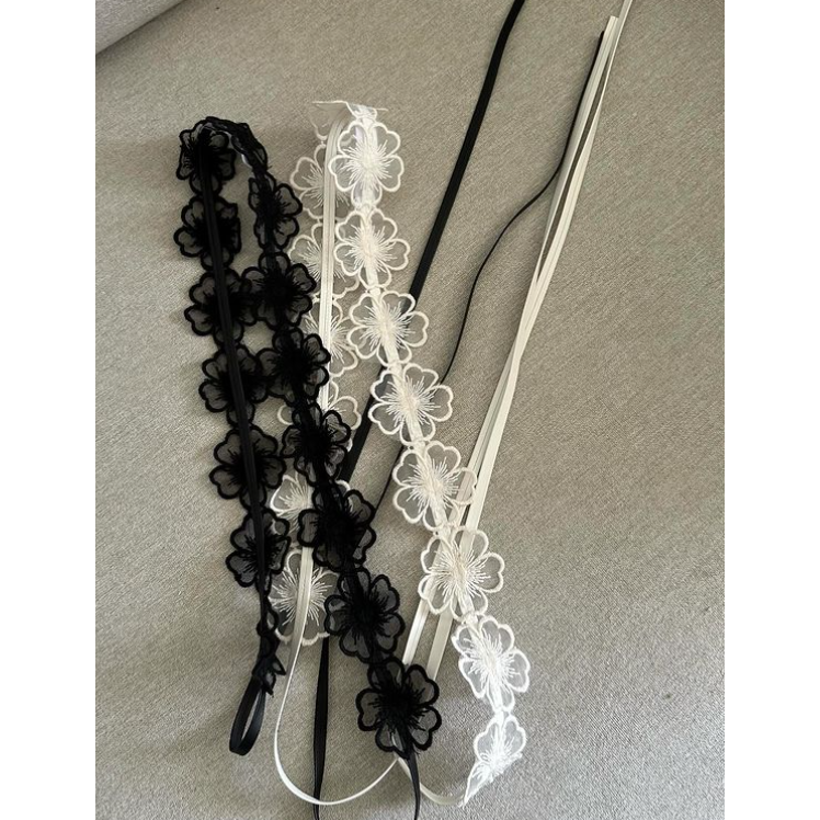 VENUSY｜ 極酷甜美風☻ 韓國女裝｜皮革蕾絲花朵腰帶 皮帶-細節圖6