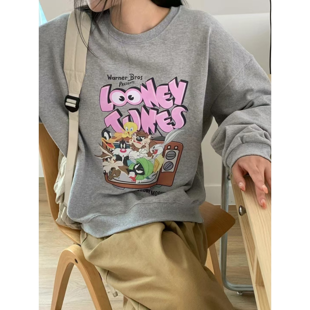 VENUSY｜ 迪士尼正版✔ 韓國女裝｜純棉Looney Tunes大學T-細節圖2
