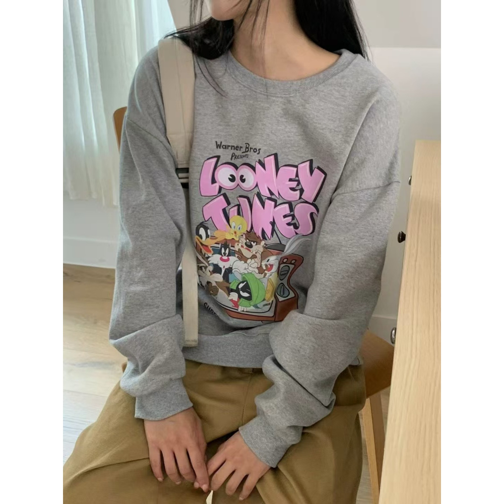 VENUSY｜ 迪士尼正版✔ 韓國女裝｜純棉Looney Tunes大學T-細節圖3