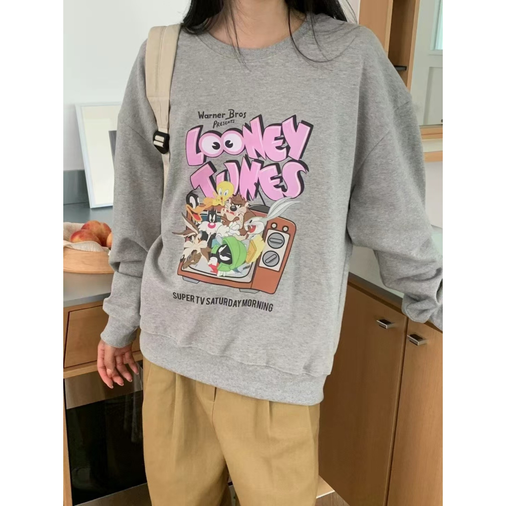 VENUSY｜ 迪士尼正版✔ 韓國女裝｜純棉Looney Tunes大學T-細節圖4