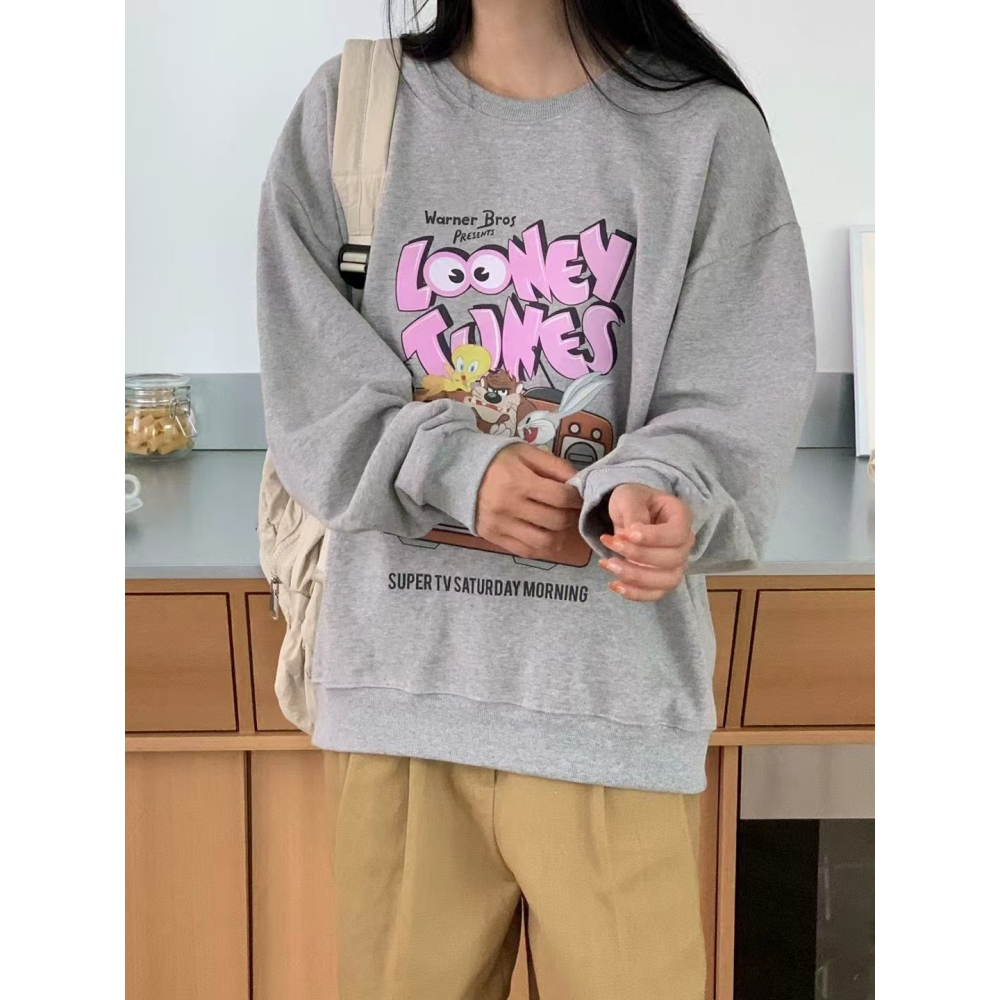 VENUSY｜ 迪士尼正版✔ 韓國女裝｜純棉Looney Tunes大學T-細節圖5