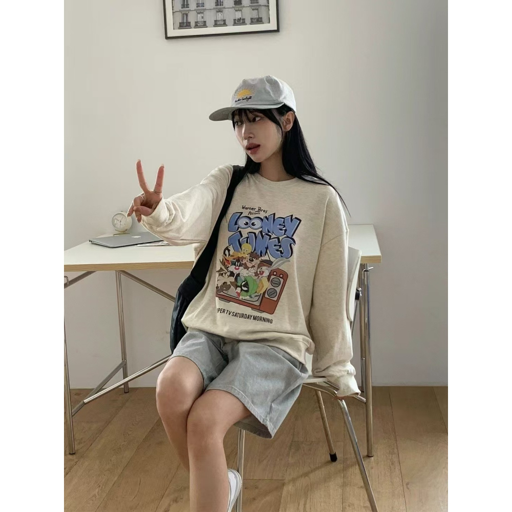 VENUSY｜ 迪士尼正版✔ 韓國女裝｜純棉Looney Tunes大學T-細節圖8