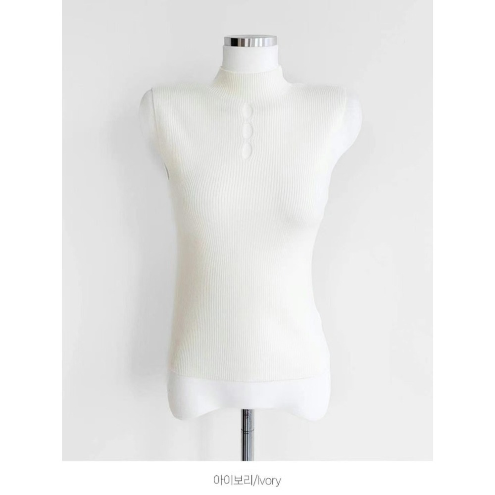 [現貨🇹🇼] VENUSY｜ 韓國女裝｜無袖洞洞修身上衣-細節圖9