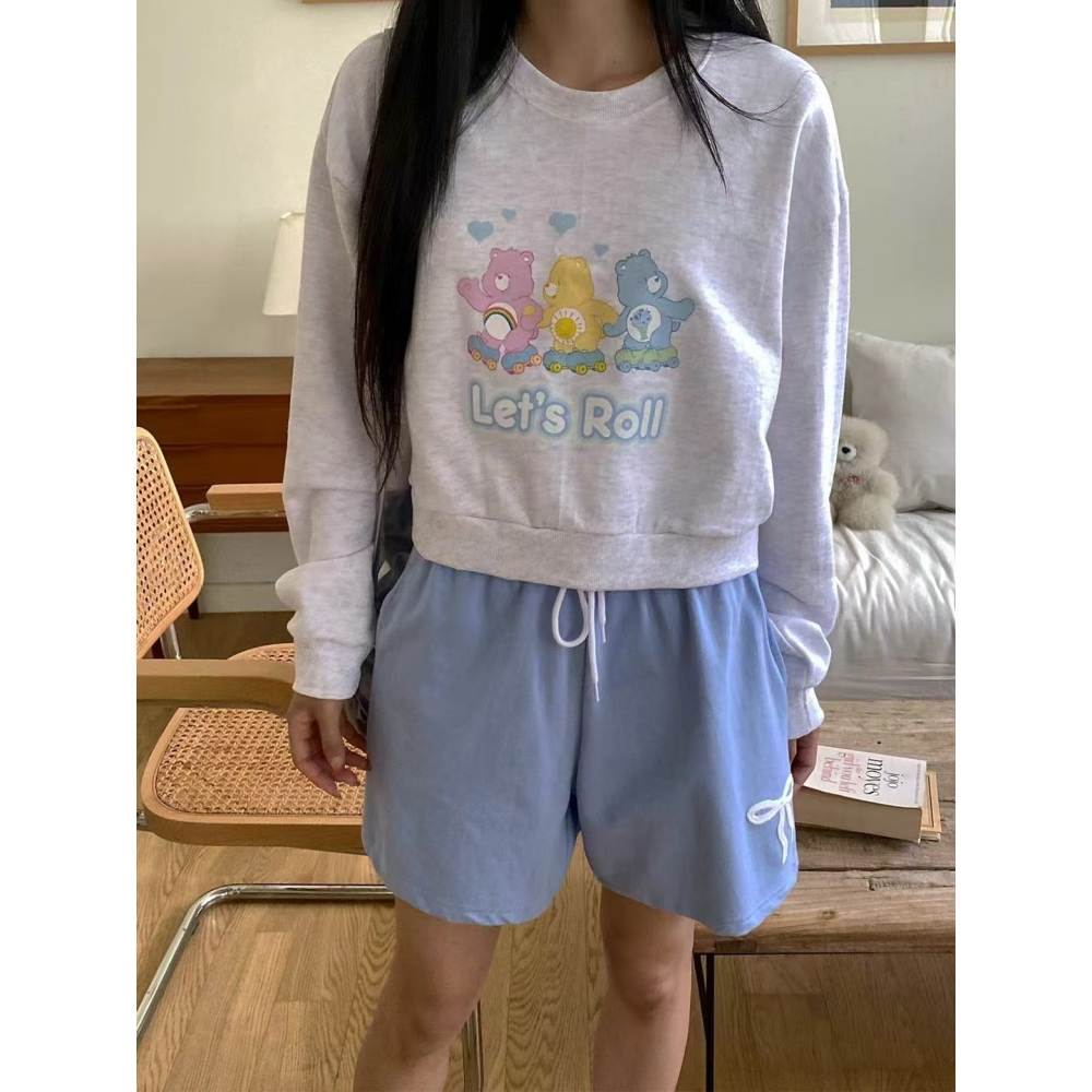 VENUSY｜超夯✔  韓國女裝｜純棉彩虹熊carebares大學T-細節圖5