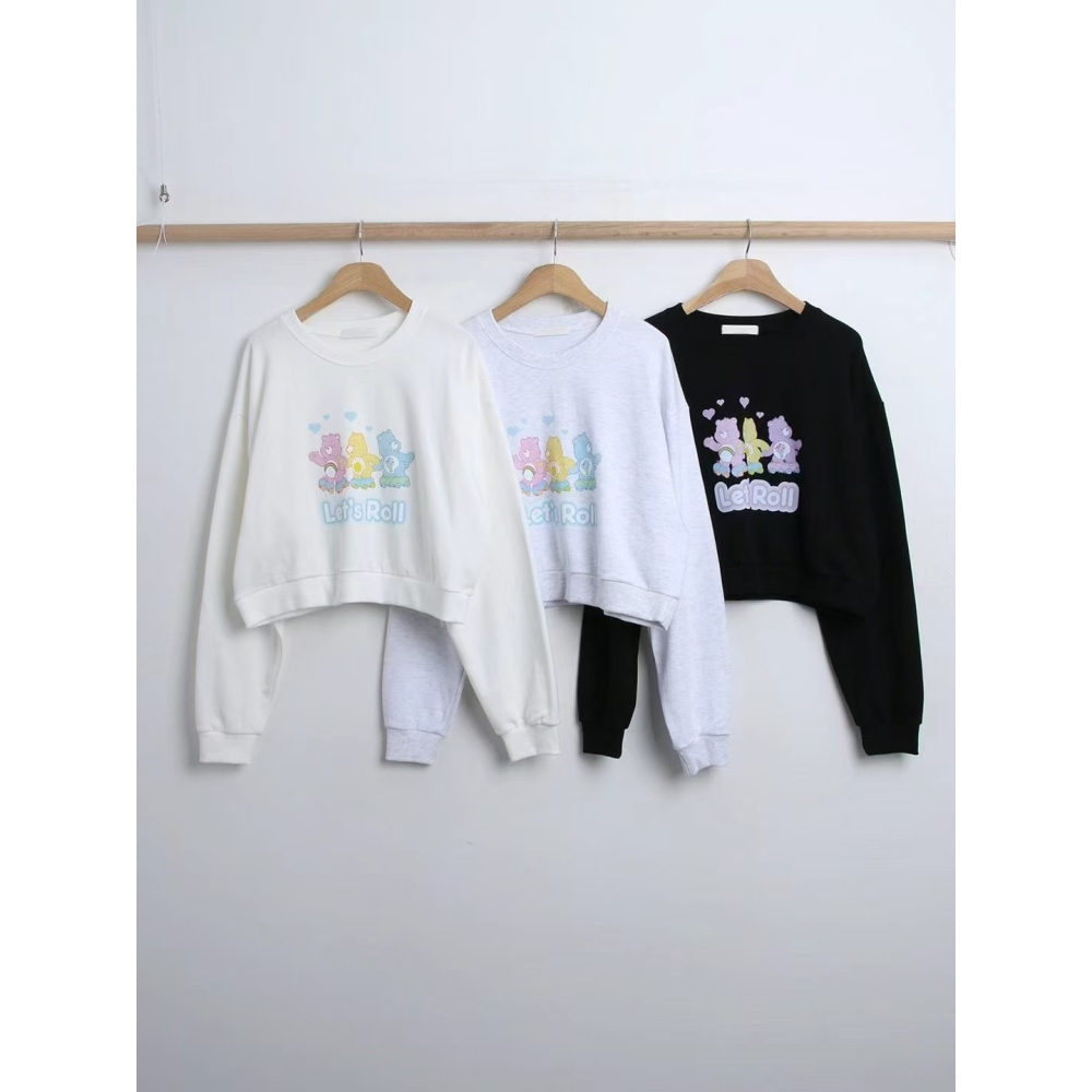 VENUSY｜超夯✔  韓國女裝｜純棉彩虹熊carebares大學T-細節圖8