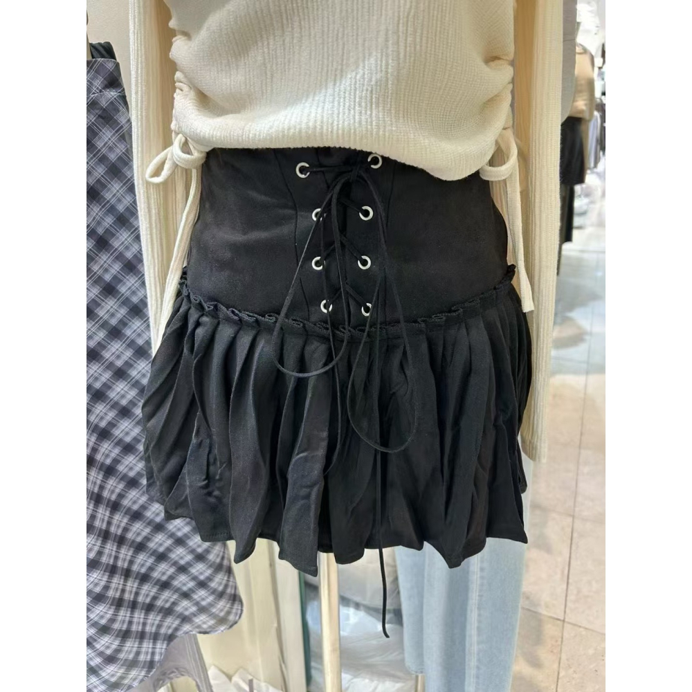 VENUSY｜ 韓國女裝｜綁繩百褶裙 迷你裙-細節圖5